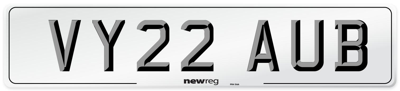 VY22 AUB Number Plate from New Reg